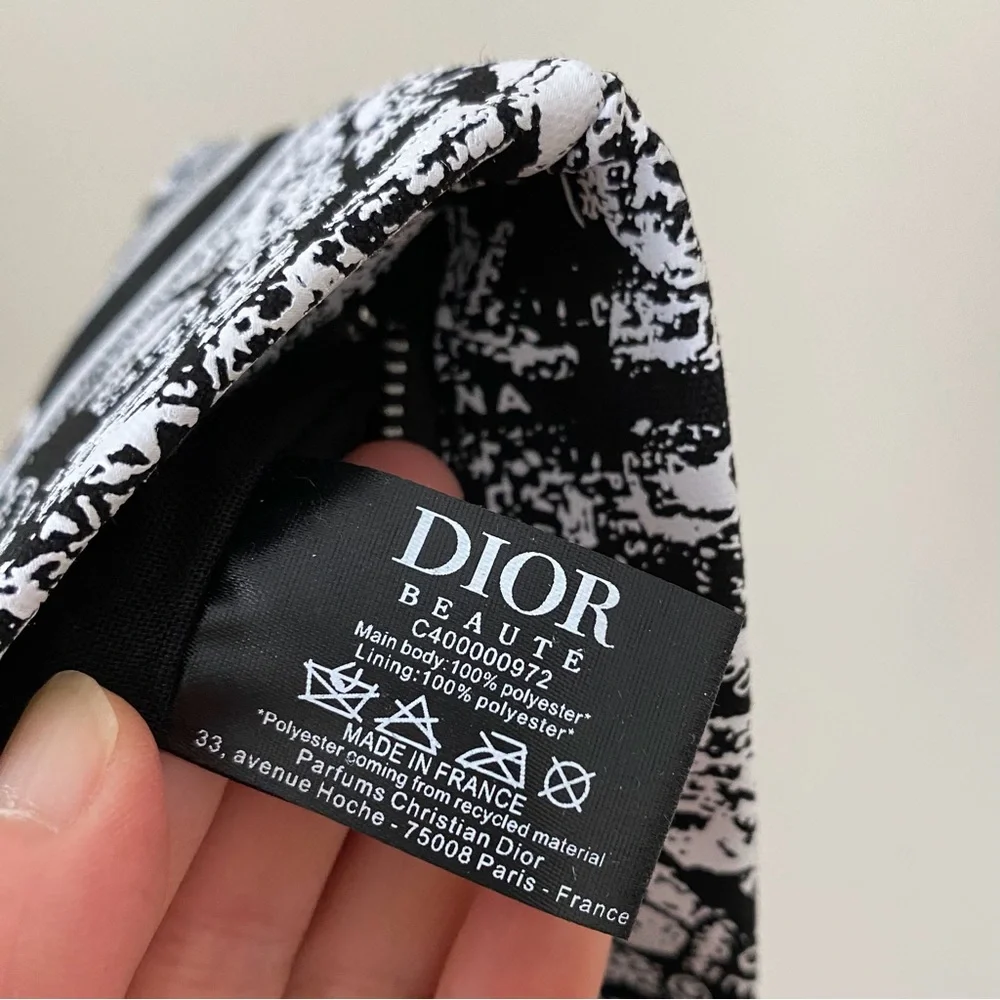 Brand New Christian Dior Black White Paris Map Print Cosmetic Bag Makeup Pouch - Picture 10 of 12